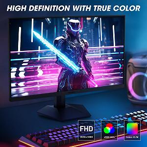 Монитор KOORUI Игровой 27 дюймов 240 Гц, 1 мс, FHD (1920 x 1080) DCI-P3 90% цветового пространства, адаптивная синхронизация, регулируемый наклон, HDMI, DP, черный synthetic.ua - Фото 1