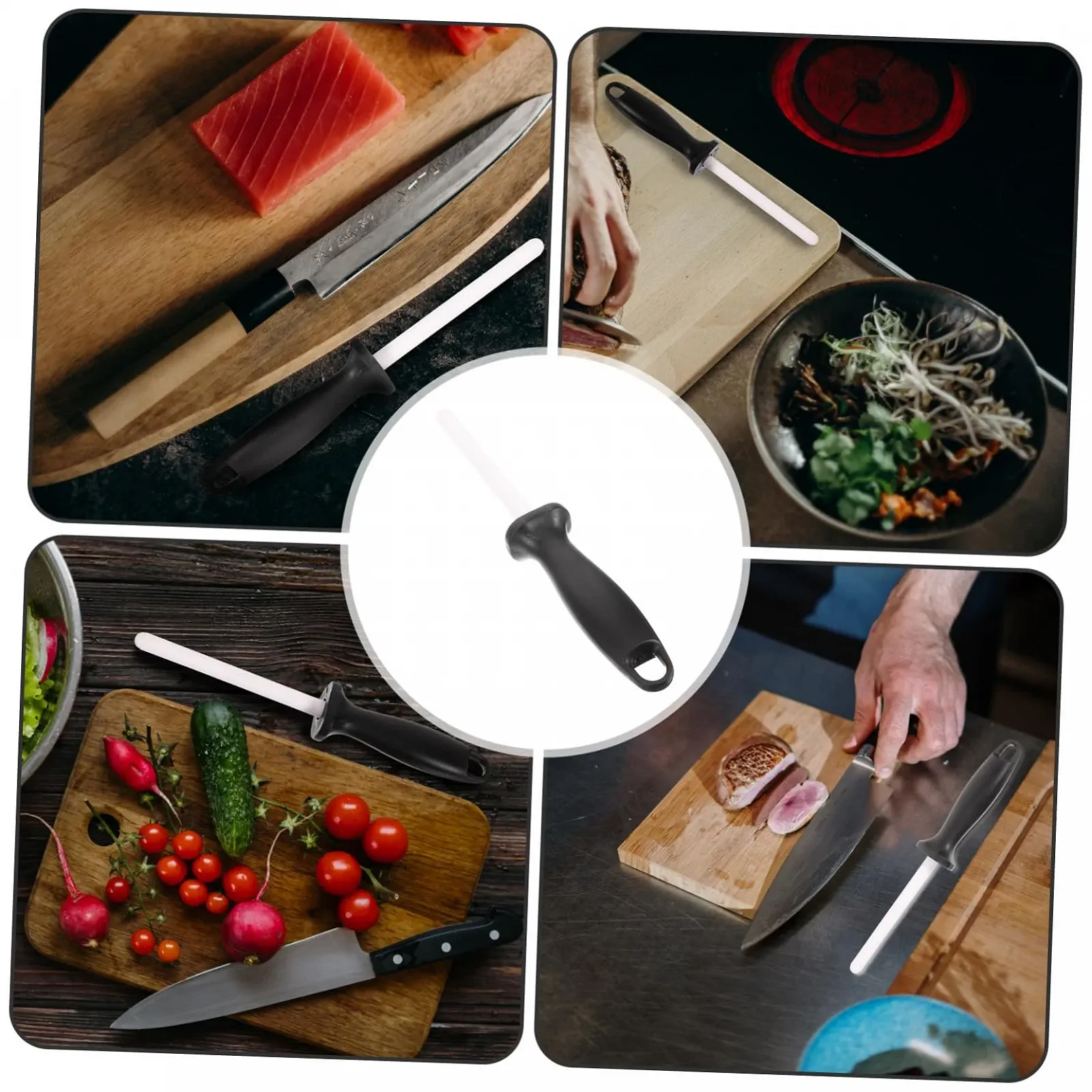 Точильный стержень керамический ручной компактный с эргономичной ручкой, фото №4