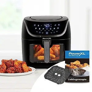 Мультипечь PowerXL Vortex Pro XL 8 л с смотровым окном сенсорный экран 10 программ режим встряхивания synthetic.ua - Фото 1