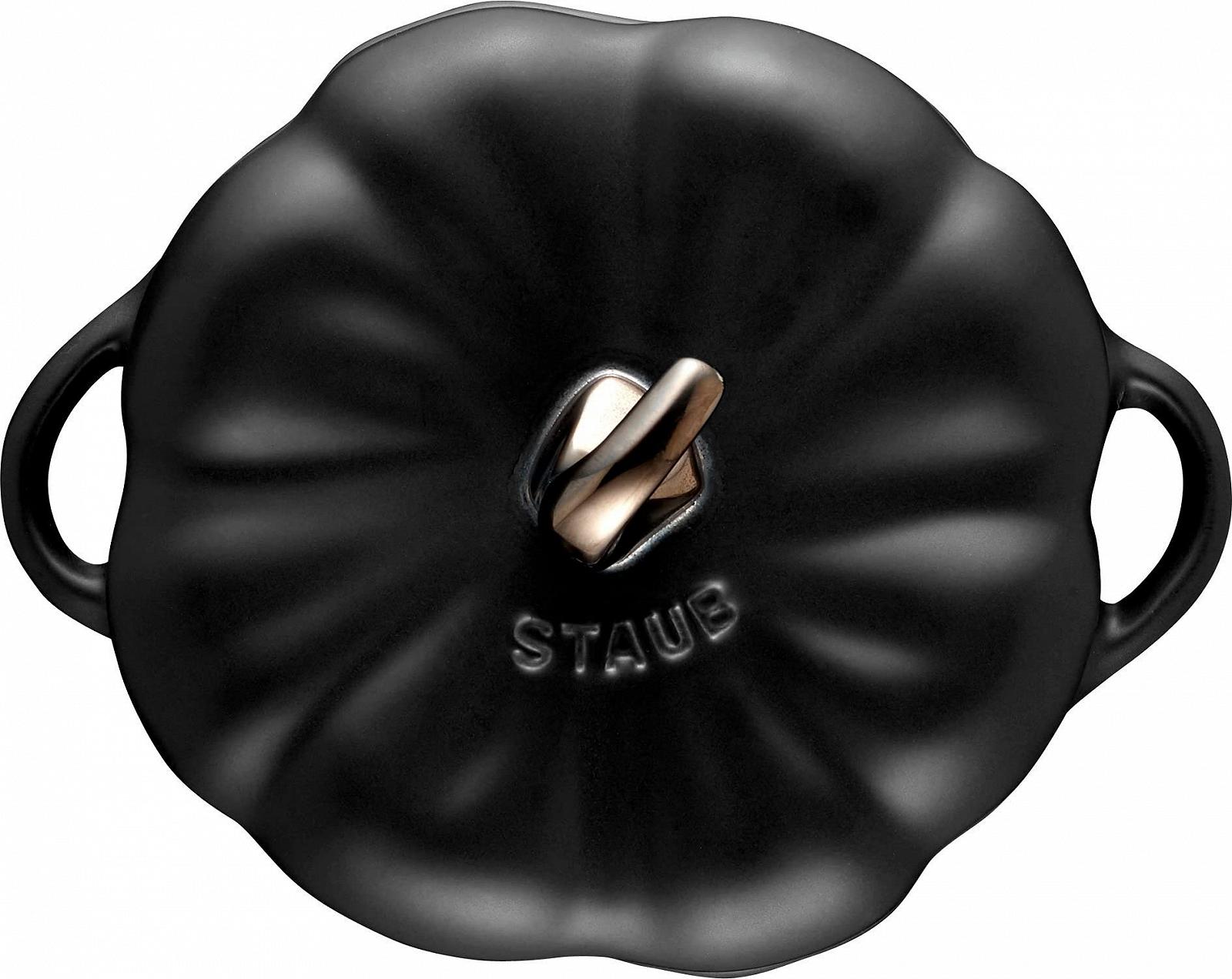Кокотниця Staub Petite citrouille керамічна Гарбуз 453.6 г 16 oz чорна матова, фото №8