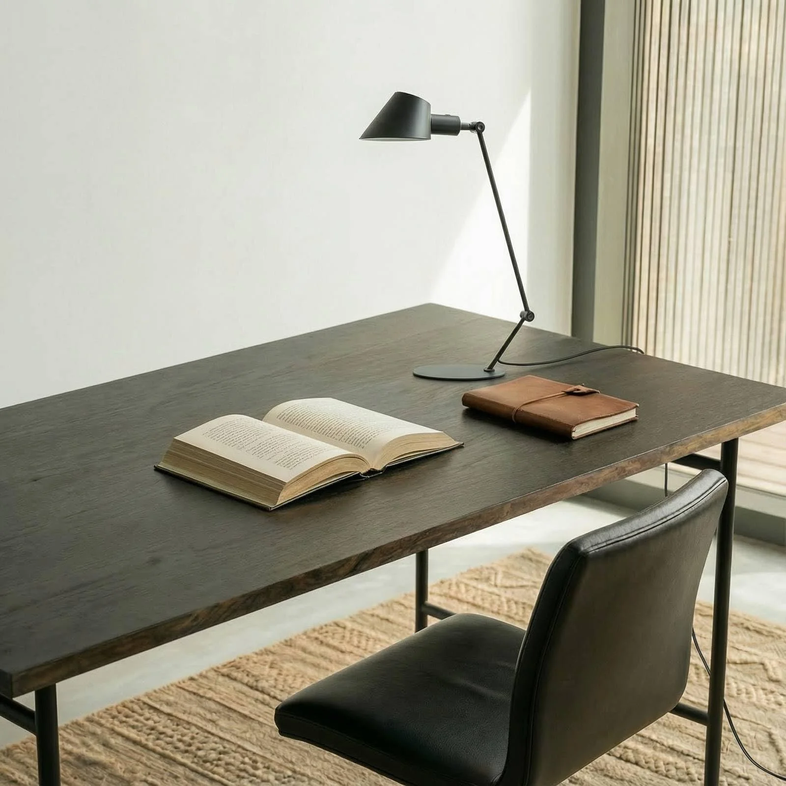 Настільна лампа Lindby Corali Modern 1 лампа E27 Чорний метал, фото №4