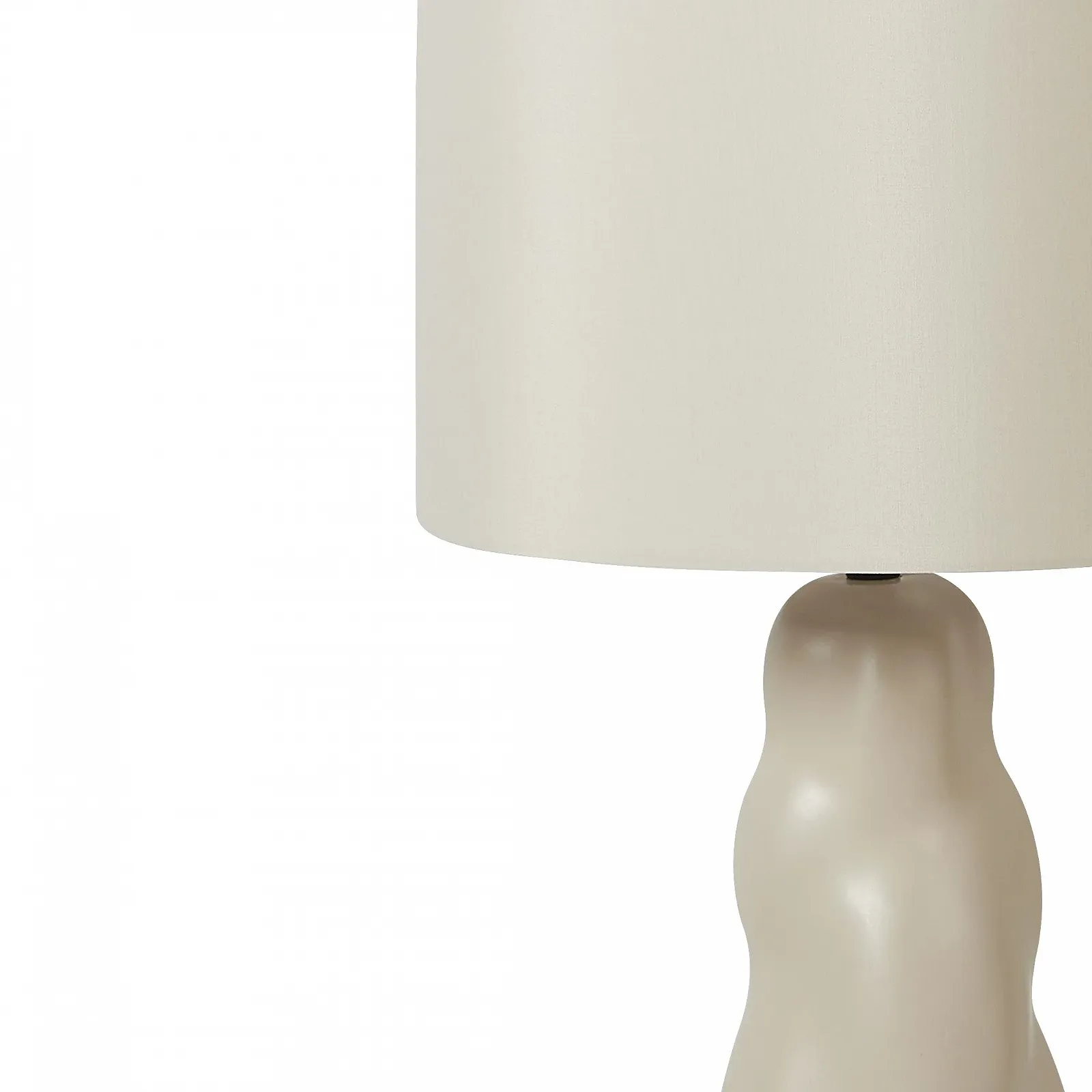 Настільна лампа Beliani Vilar Керамічна Ваза Тканинний абажур Бежева, фото №5