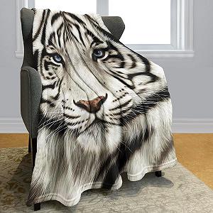 Покривало YISUMEI Фланель М'яка Білий Тигр, 150 x 200 см synthetic.ua - Фото 1