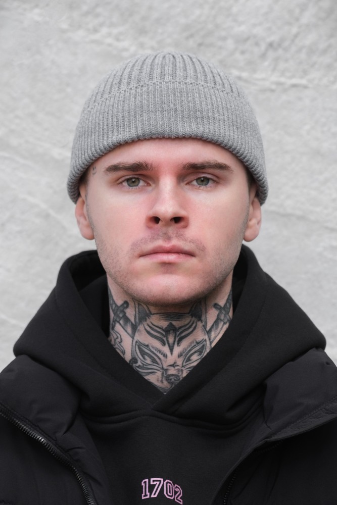 Утеплена трикотажна шапка біні докер на флісі Without Gvido gray, фото №2