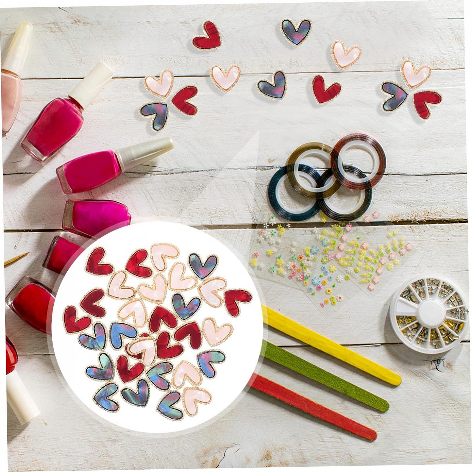 Украшения для ногтей Сердце FRCOLOR 30 шт. Камень Моделирование из сплава, фото №9