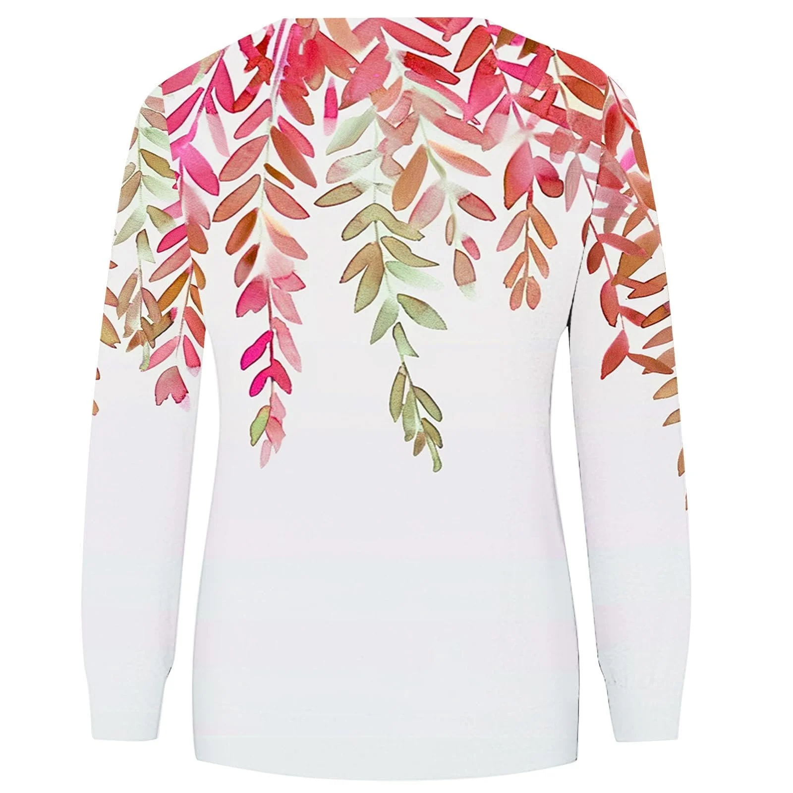 Свитшот Komiseup Однотонный Oversized Круглый вырез Длинный рукав Элегантный Цветочный принт Свободный L Легкий Спортивный стиль Подростковый Девичий Без капюшона 12, фото №5