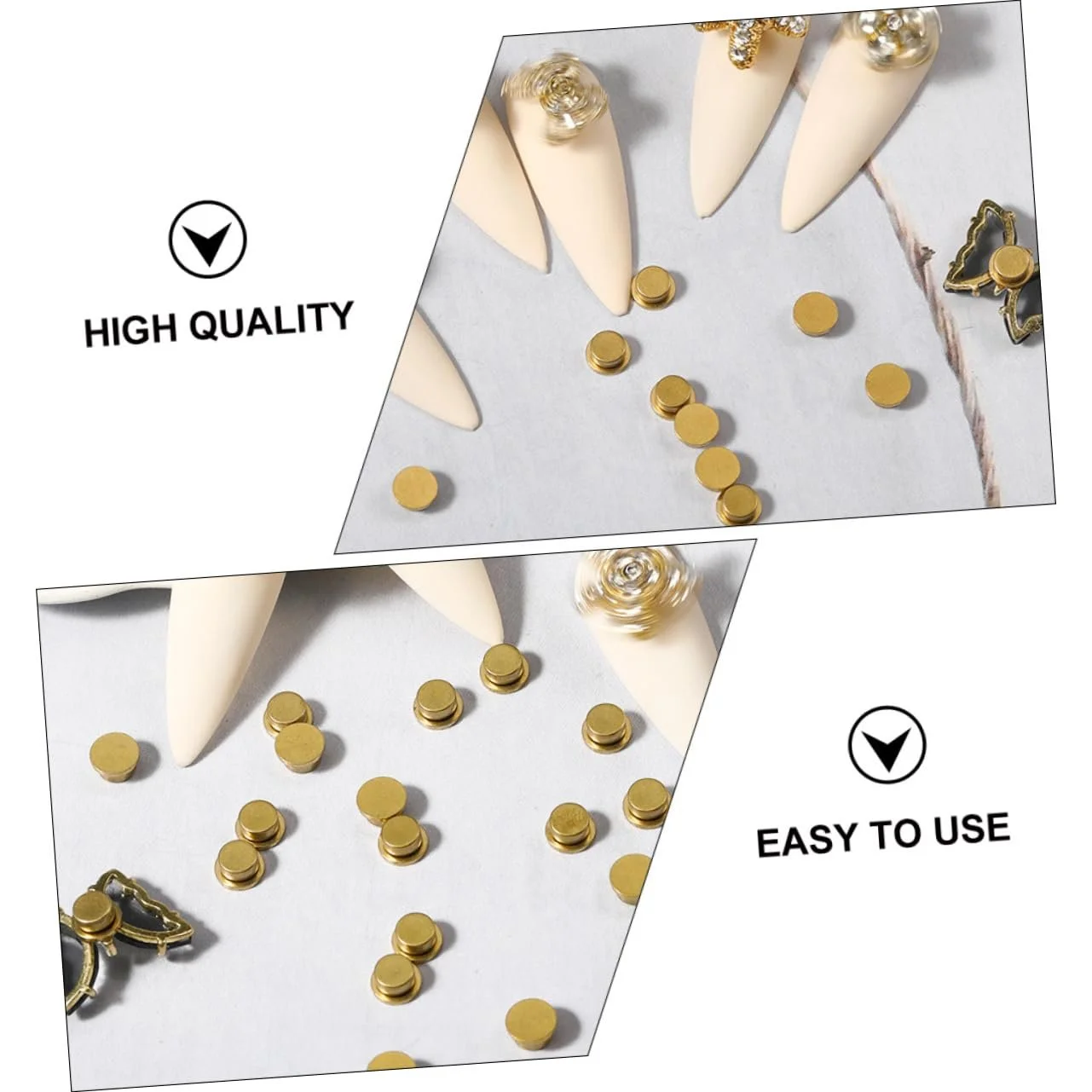 Стрази для нігтів Вісь обертання Мідний золотий, пачка, фото №2