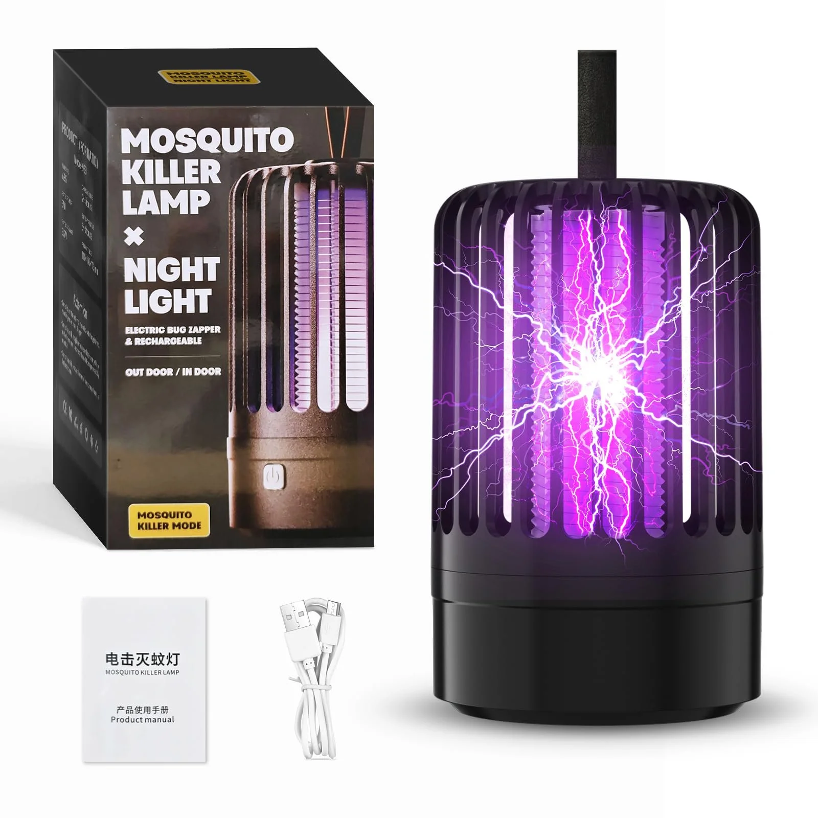 Лампа-уничтожитель насекомых 4200 В USB-C портативная с ночником для дома и кемпинга, фото №9