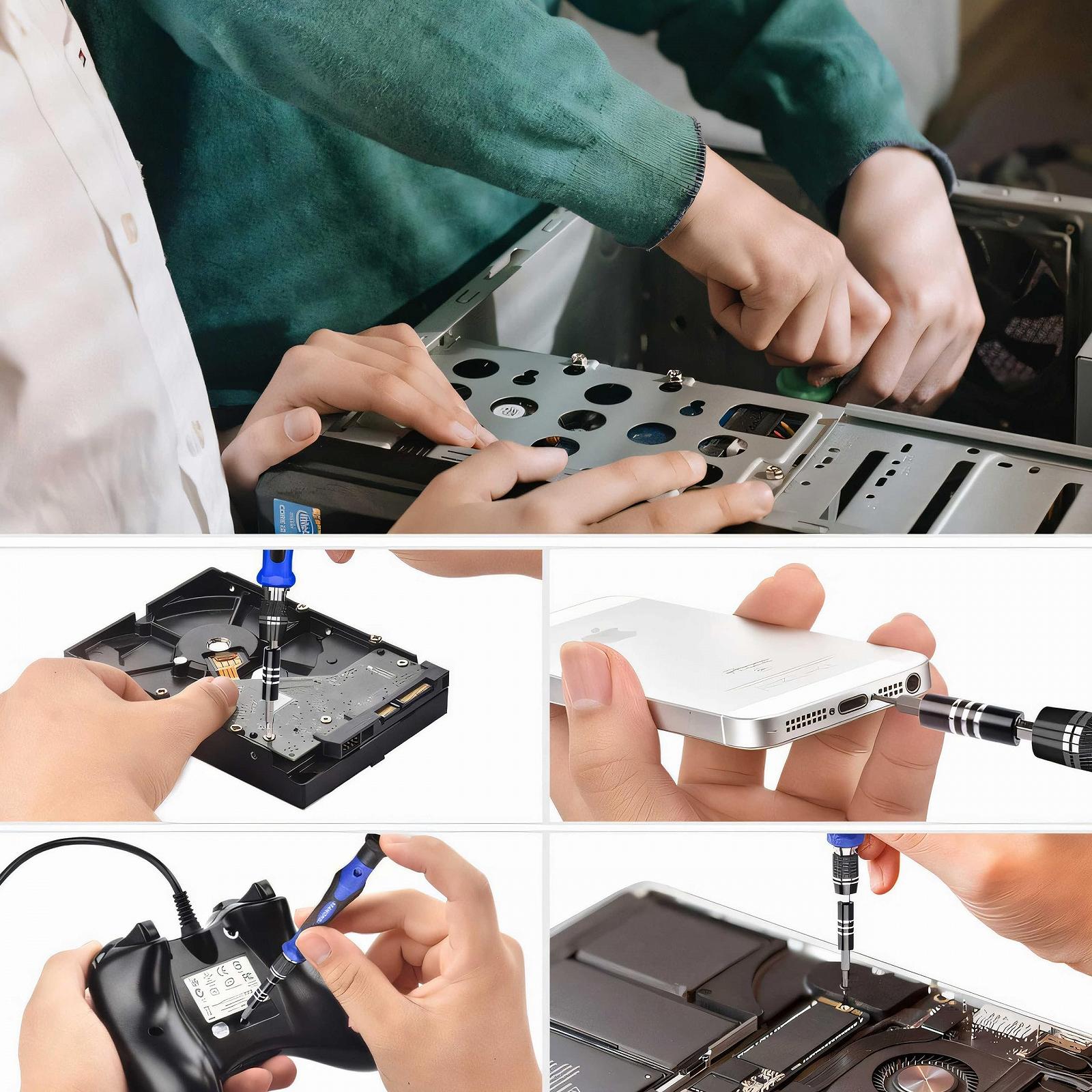 Набір викруток Retoo 75-Piece для ремонту з магнітними наконечниками для ПК годинників ноутбуків окулярів моделей смартфонів планшетів камер ювелірних виробів, фото №2