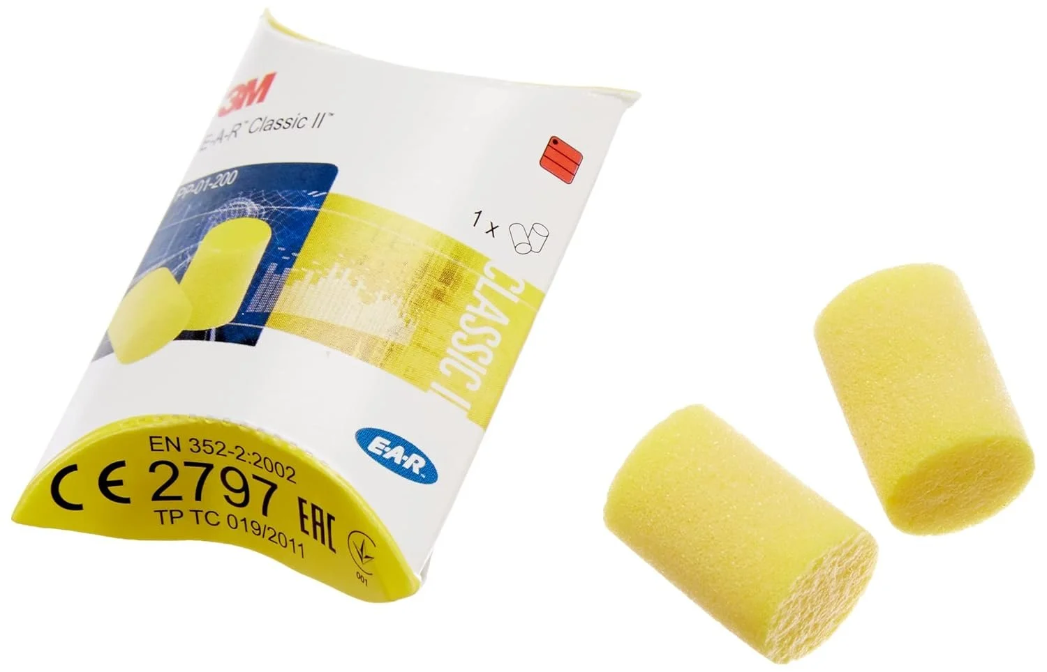 Коробка с одноразовыми берушами 3M E-A-R Classic PP-01-002 / 250 пар / Желтый, фото №1 Коробка с одноразовыми берушами 3M E-A-R Classic PP-01-002 / 250 пар / Желтый, фото №1