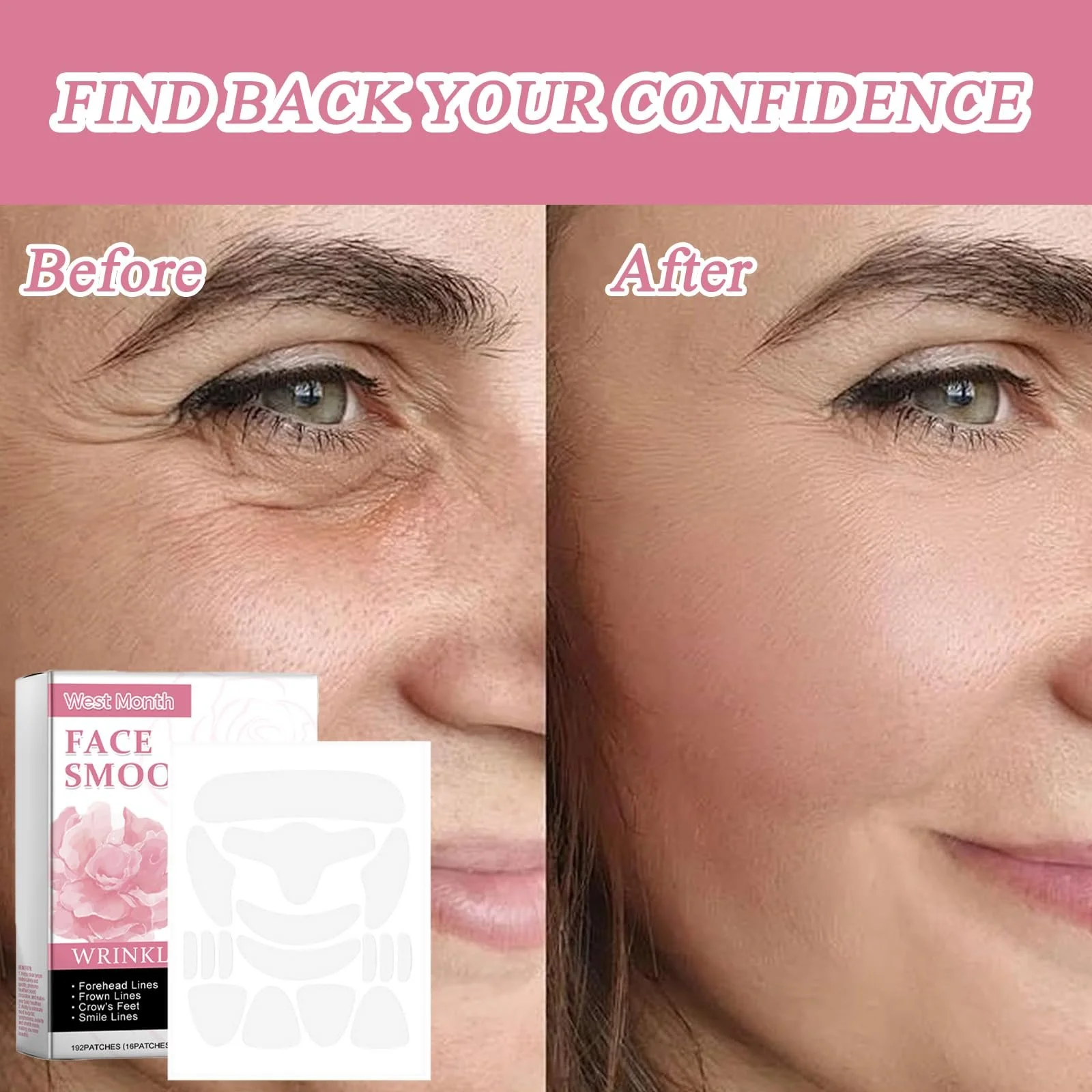 Пластирі проти зморшок 192 шт. Без назви Anti-Wrinkle Формула Для всіх типів шкіри, фото №3