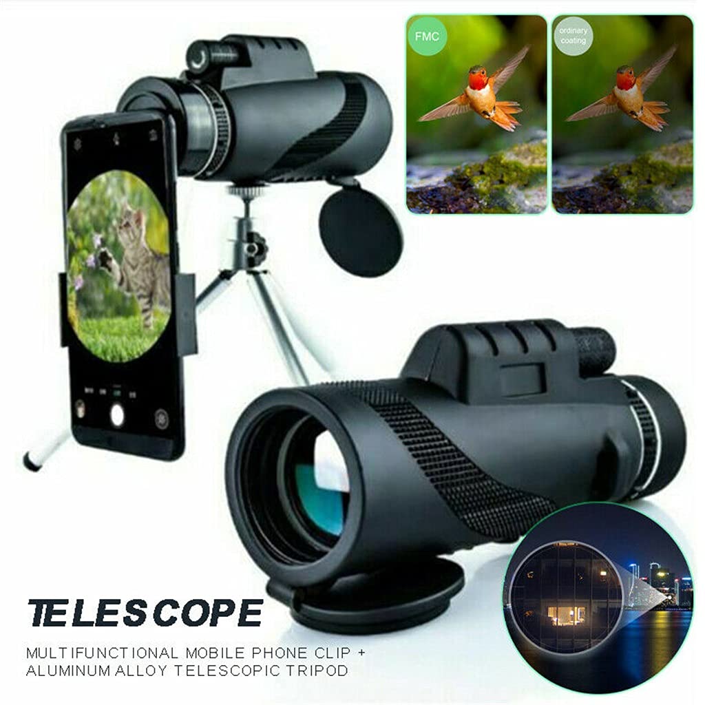 Монокуляр DERBUT 80 x 100 Super Zoom Монокулярний Телескоп Spyglass Prism Wide Angle HD Handheld Телескоп з телефонним штативом Area Camping, фото №5