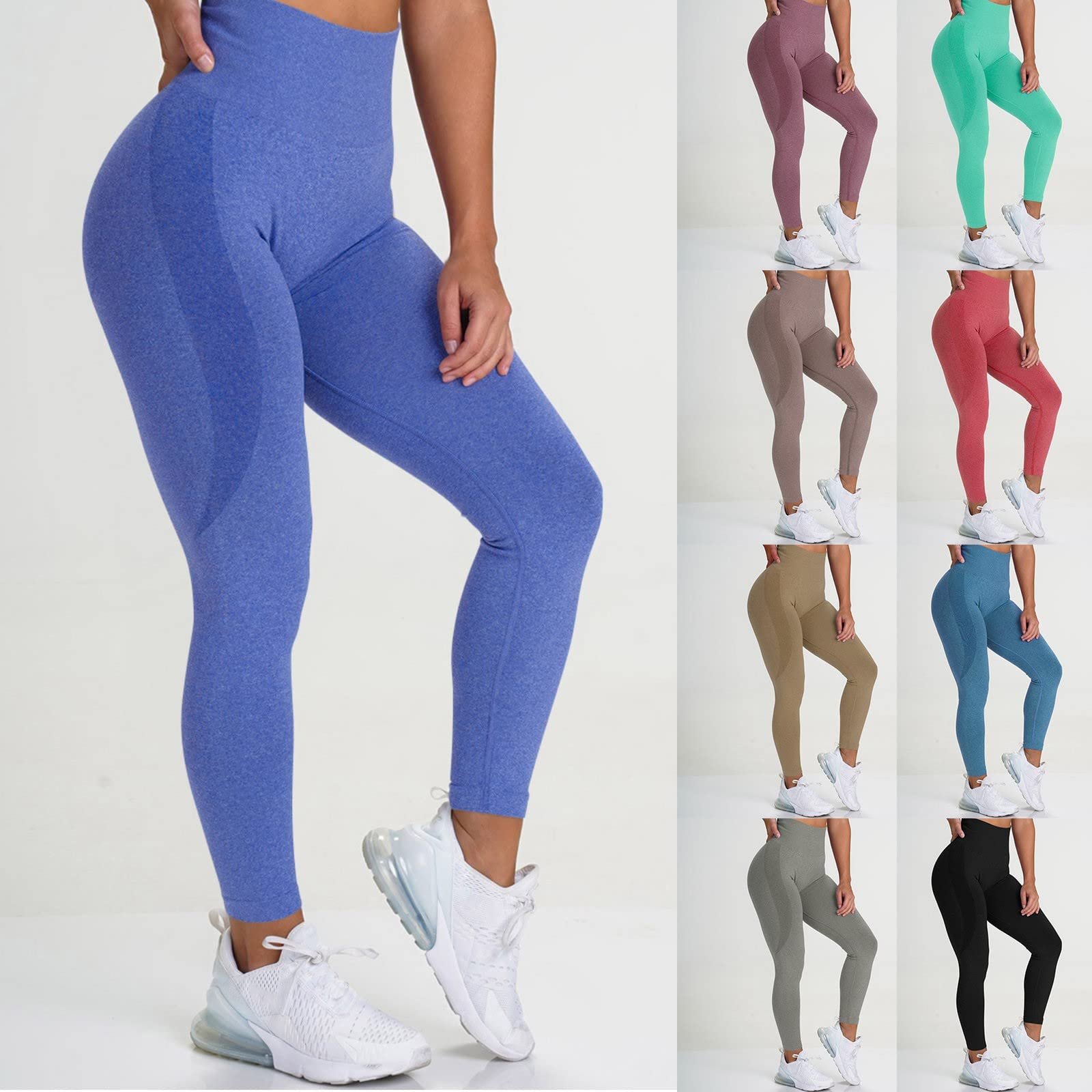 Легінси KBOPLEMQ Scrunch Butt Жіночі Комфортні М'які Спортивні Легінси з Високою Талією Безшовні Push Up Booty Легінси Для Спорту Йоги Фітнесу Тренувань у Спортзалі, фото №2