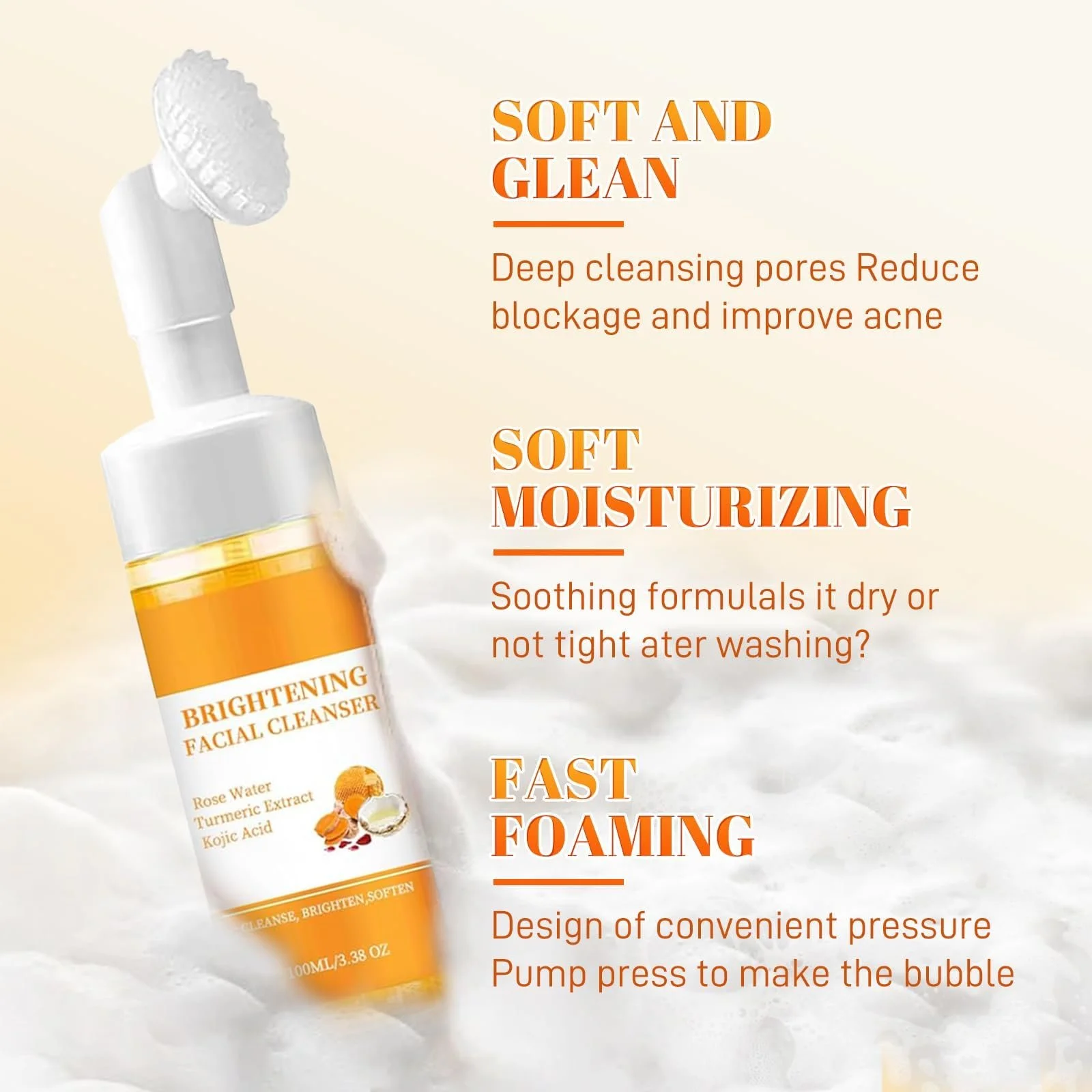 Успокаивающая Очищающая Пенка Turmeric Facial Cleanser 100 мл, фото №4