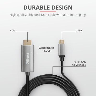 Переходник Trust Calyx USB-C to HDMI Adapter Cable (23332_TRUST), фото №5 Переходник Trust Calyx USB-C to HDMI Adapter Cable (23332_TRUST), фото №5