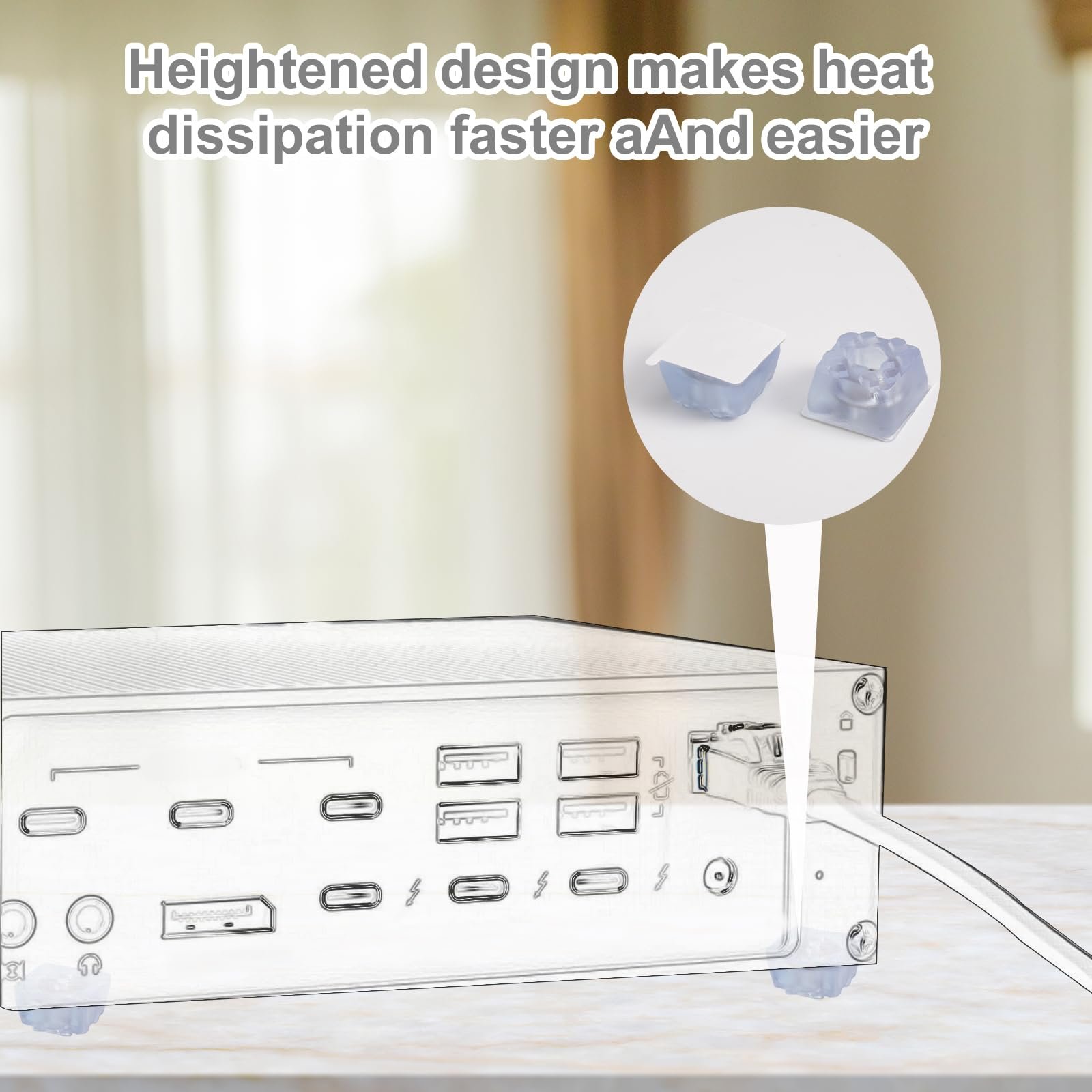 Комплект из 8 охлаждающих подкладок для CalDigit TS4 TS5 Plus TS3 Plus Thunderbolt Dock, устойчивые к царапинам приподнятые подкладки, нескользящие самоклеящиеся поддерживающие подставки, аксессуары для рассеивания тепла, фото №2 Комплект из 8 охлаждающих подкладок для CalDigit TS4 TS5 Plus TS3 Plus Thunderbolt Dock, устойчивые к царапинам приподнятые подкладки, нескользящие самоклеящиеся поддерживающие подставки, аксессуары для рассеивания тепла, фото №2