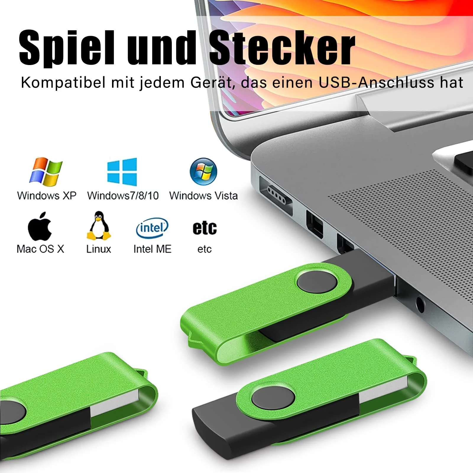 USB-накопичувач EASTBULL 8 ГБ 10 шт. Зелений, фото №2 USB-накопичувач EASTBULL 8 ГБ 10 шт. Зелений, фото №2