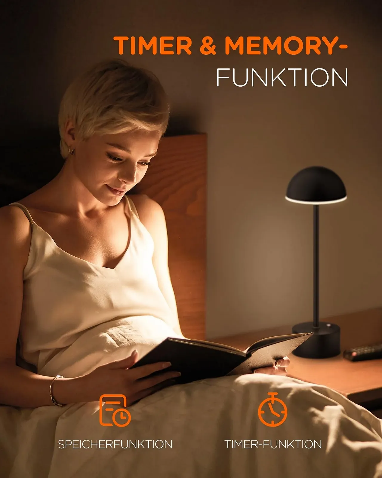 Настільна лампа LED tomons Бездротова Димування Сенсорне керування, фото №6