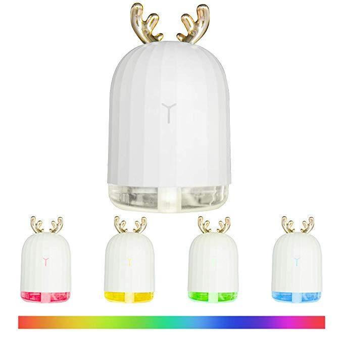 Ультразвуковий зволожувач повітря LOVELY Humidifier Pro Ночник 7 кольорів підсветки White 8555-FL, фото №1