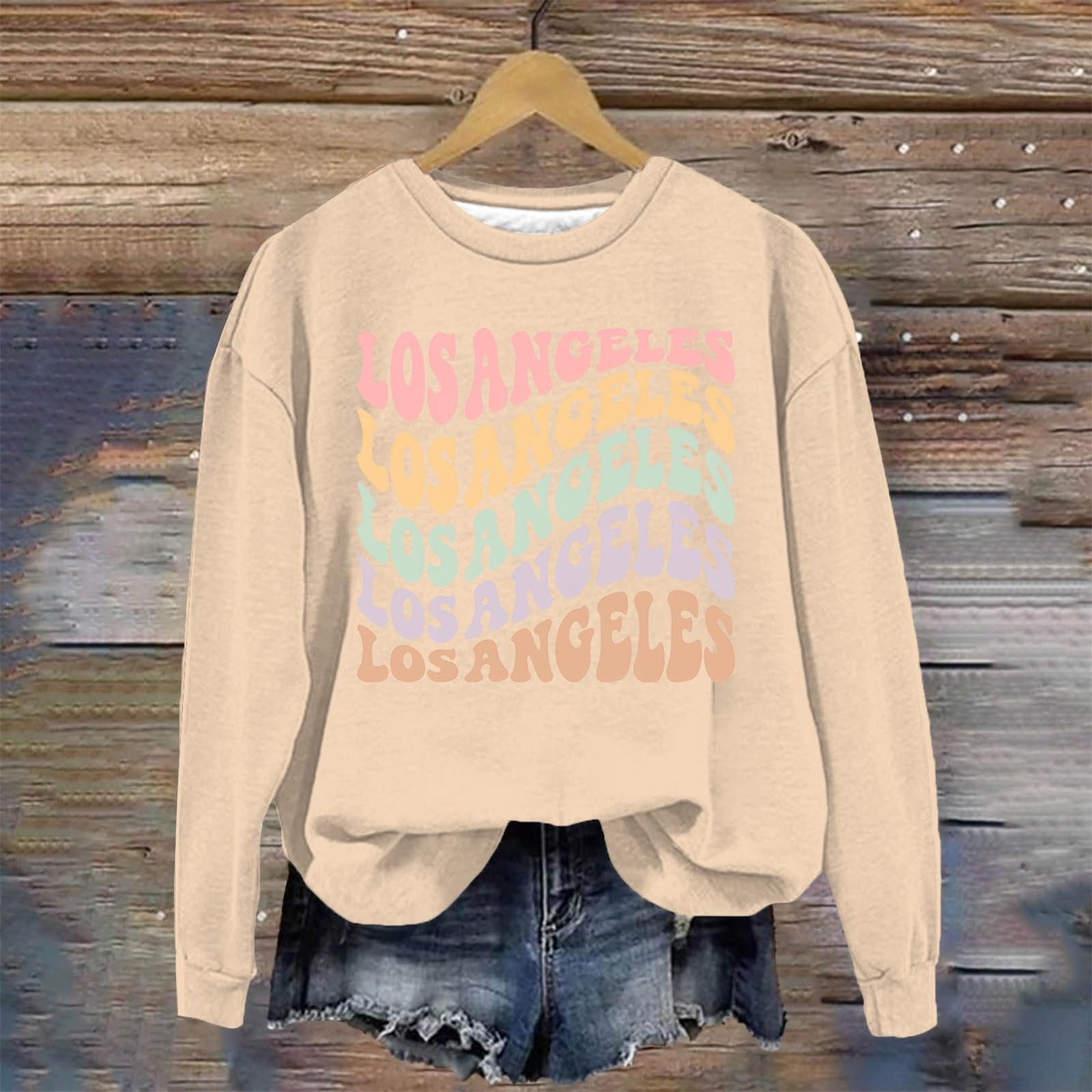 Пуловер Los Angeles С Буквенным Принтом, Женский, Калифорния, фото №2 Пуловер Los Angeles С Буквенным Принтом, Женский, Калифорния, фото №2