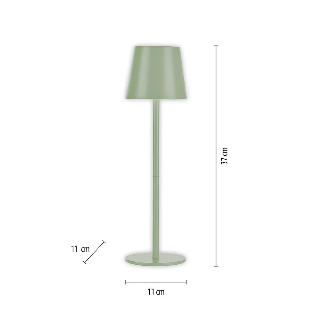 Настільна лампа SellTec LED Акумуляторна USB Сенсорний димер IP54 Зелена, фото №5