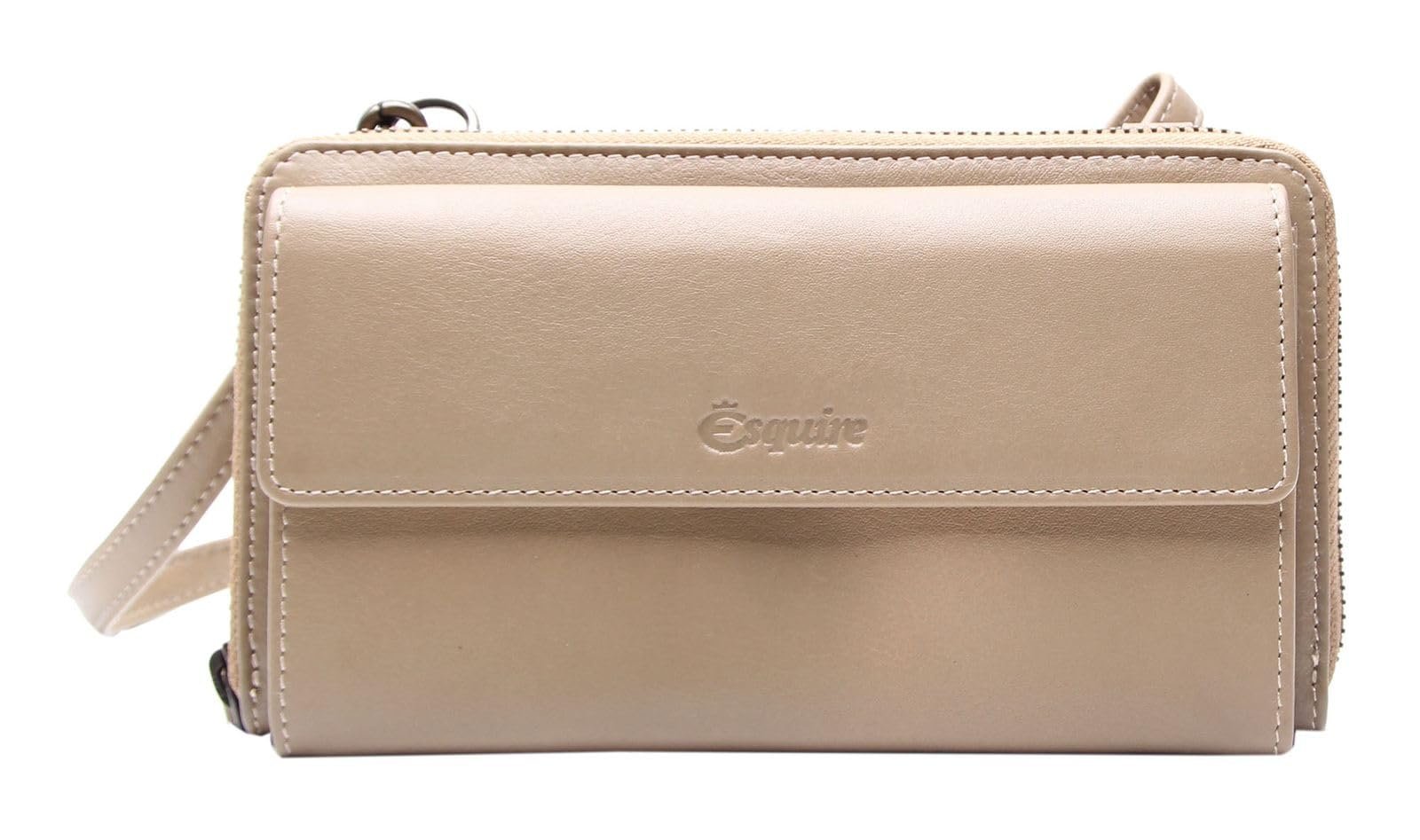Кошелек Esquire Peru Кожаный Чехол для мобильного телефона 19 см, Taupe, Casual, фото №1
