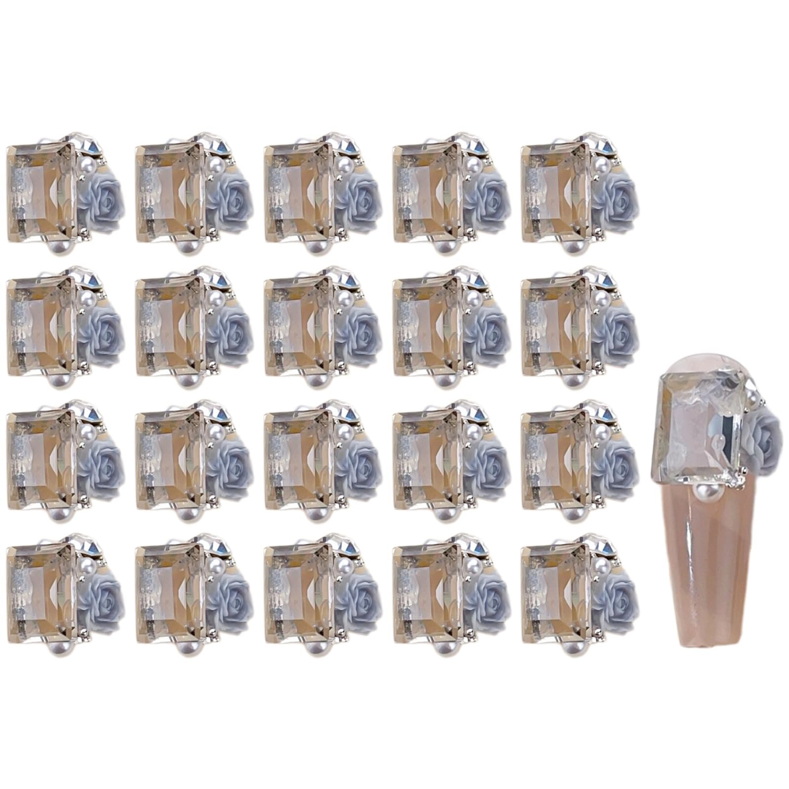 Стрази Квіткові Прямокутні Різнокольорові 4 шт, фото №1