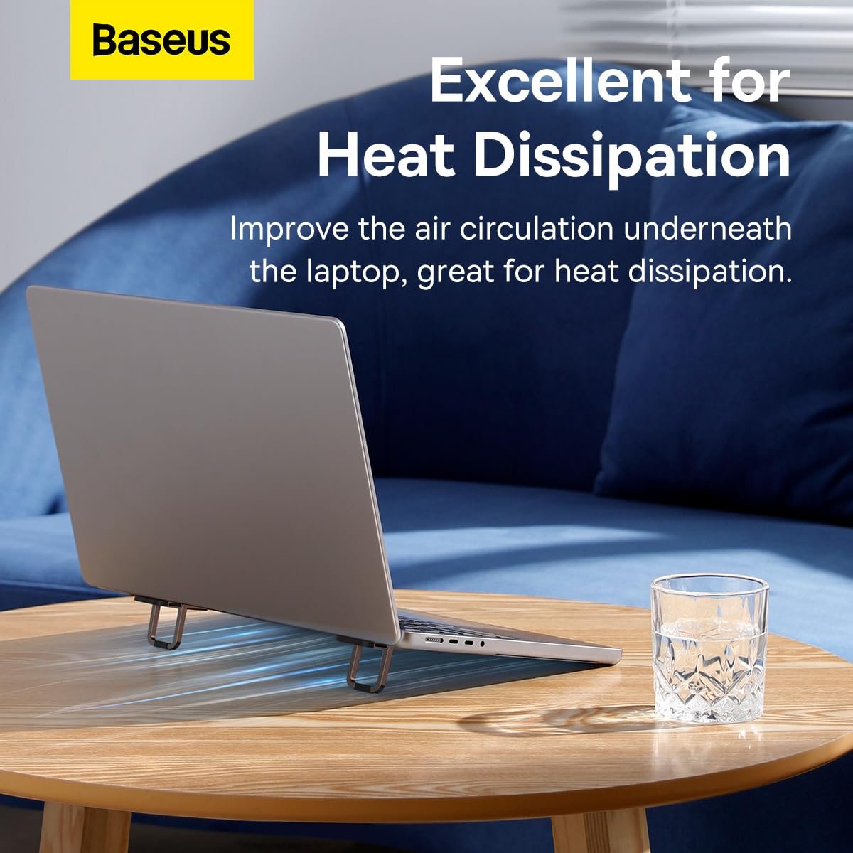 Подставка для ноутбука Baseus Регулируемая для компьютерной клавиатуры 10-17 дюймов (Серая), фото №2