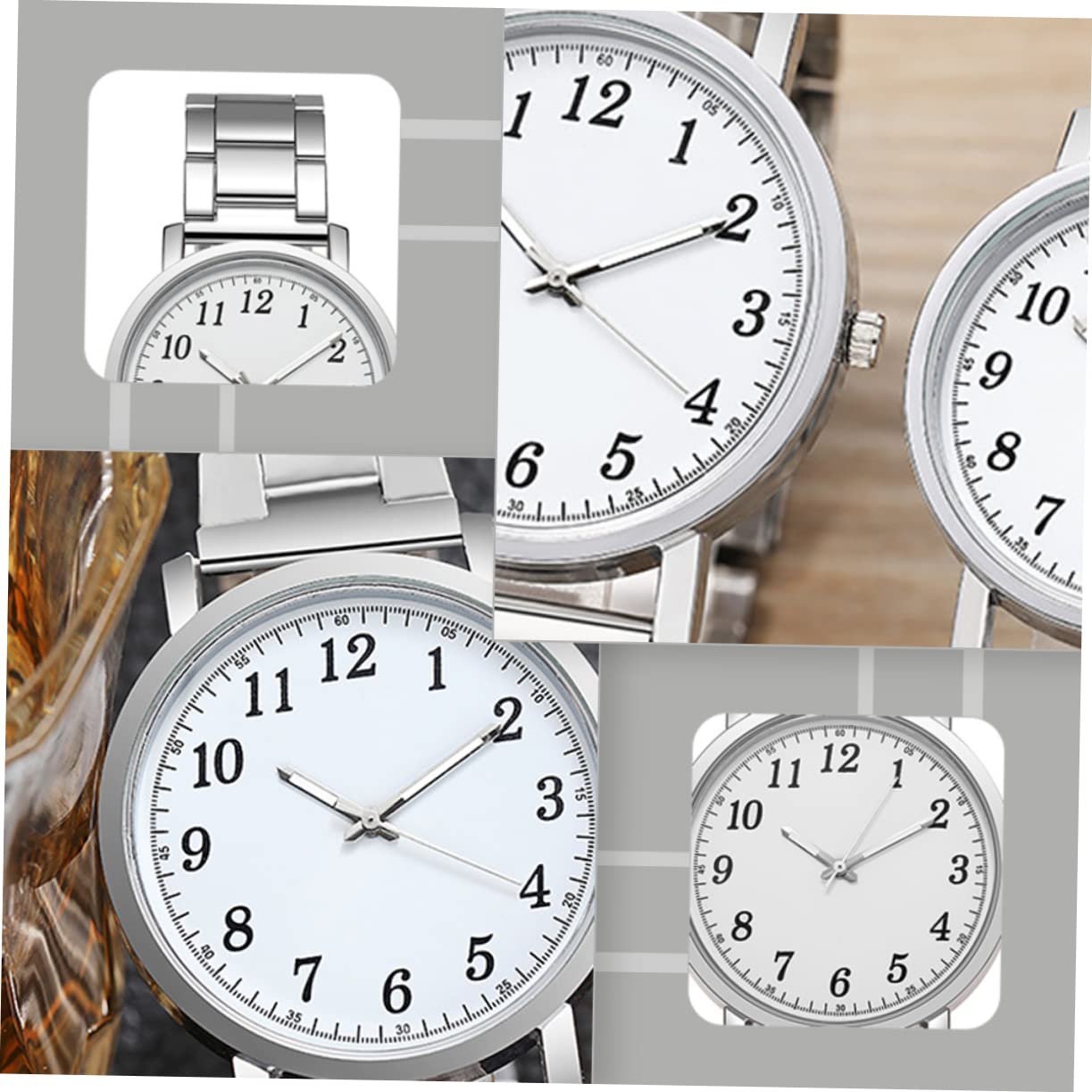 Часы Healvian Парные серебряные, современные кварцевые наручные часы для мужчин и женщин, легкие, не раздражающие кожу и не вызывающие аллергии, повседневные часы для особых случаев, фото №9