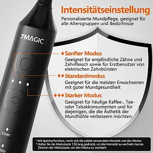 Электрическая звуковая зубная щетка 7MAGIC Knight 40000 VPM IPX7 90 дней работы Черный рыцарь synthetic.ua - Фото 1