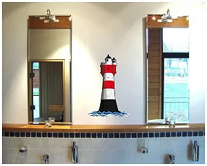 Наклейка на стіну Samunshi Lighthouse Red Sand German Bay Beacon 40 x 60 см synthetic.ua - Фото 1