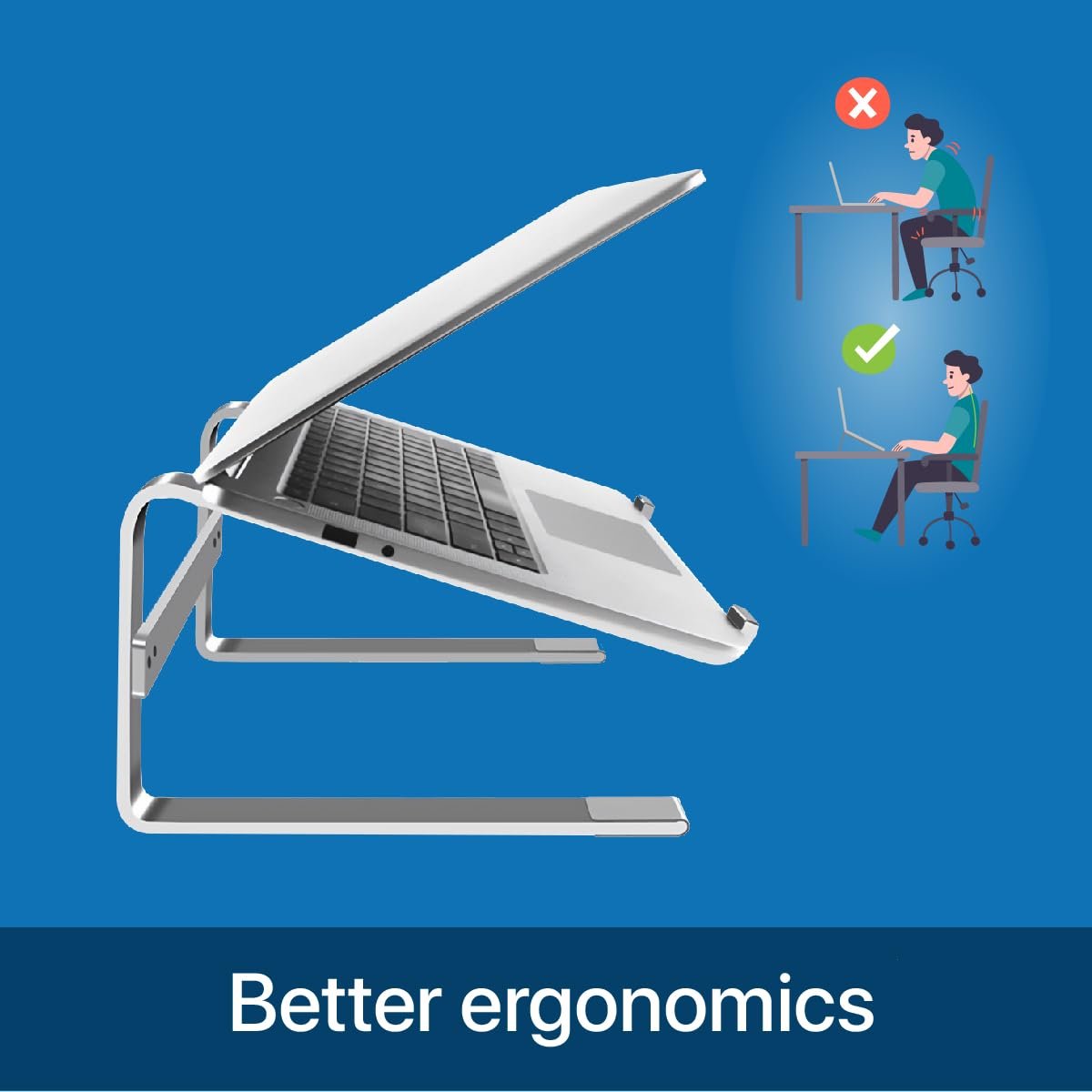 Подставка для ноутбука MMOBIEL Большая 10 до 18 дюймов Алюминий, фото №6