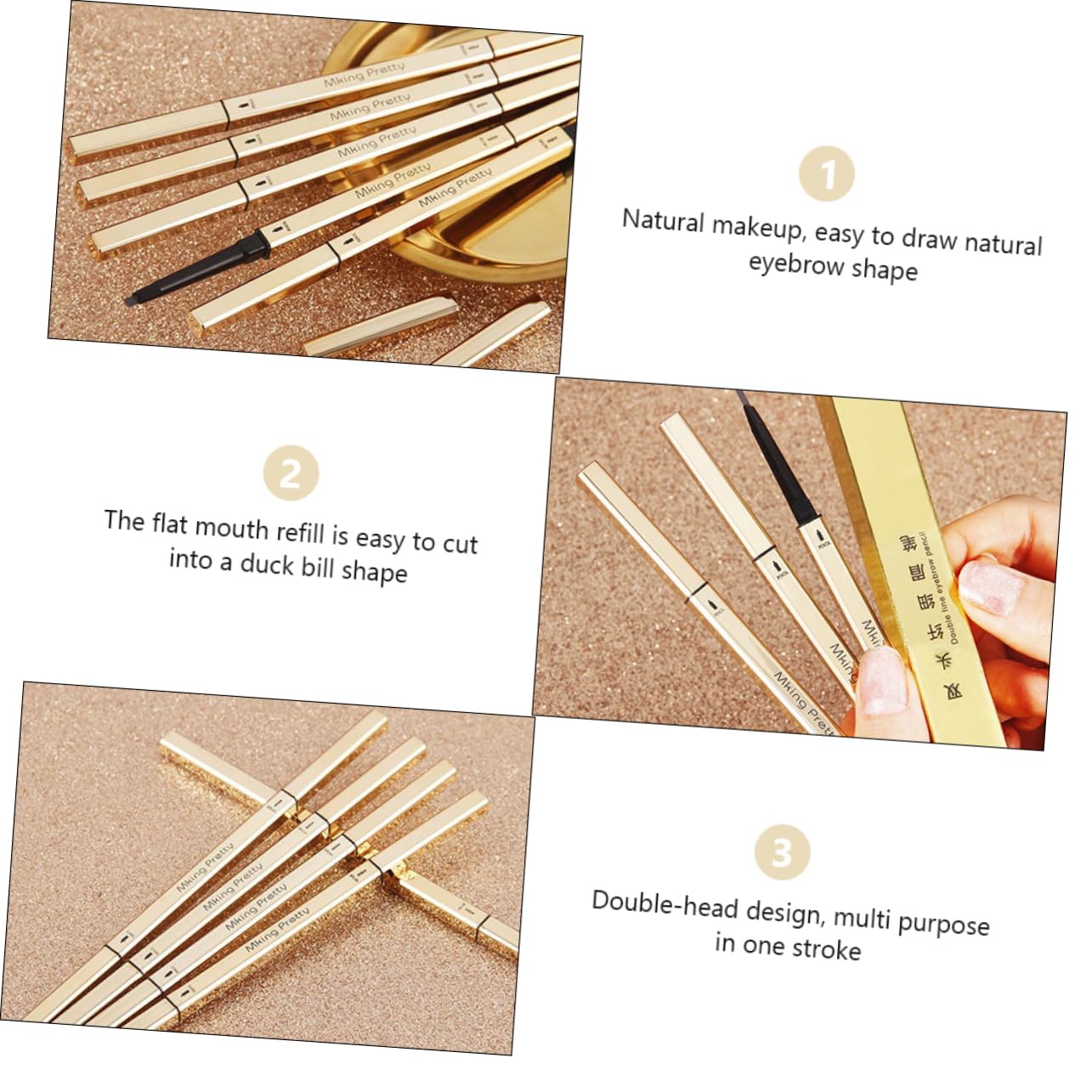 Олівець FRCOLOR 5шт двосторонній стійкий Brow Stylist визначає, фото №6