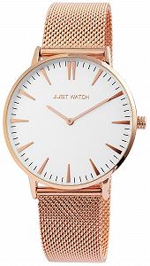 Женские часы Just Watch, нержавеющая сталь, сетчатый браслет, 2 стрелки, длина 23.5 см, диаметр 41 мм, ширина 20 мм, розовое золото, Retro - Фото 1