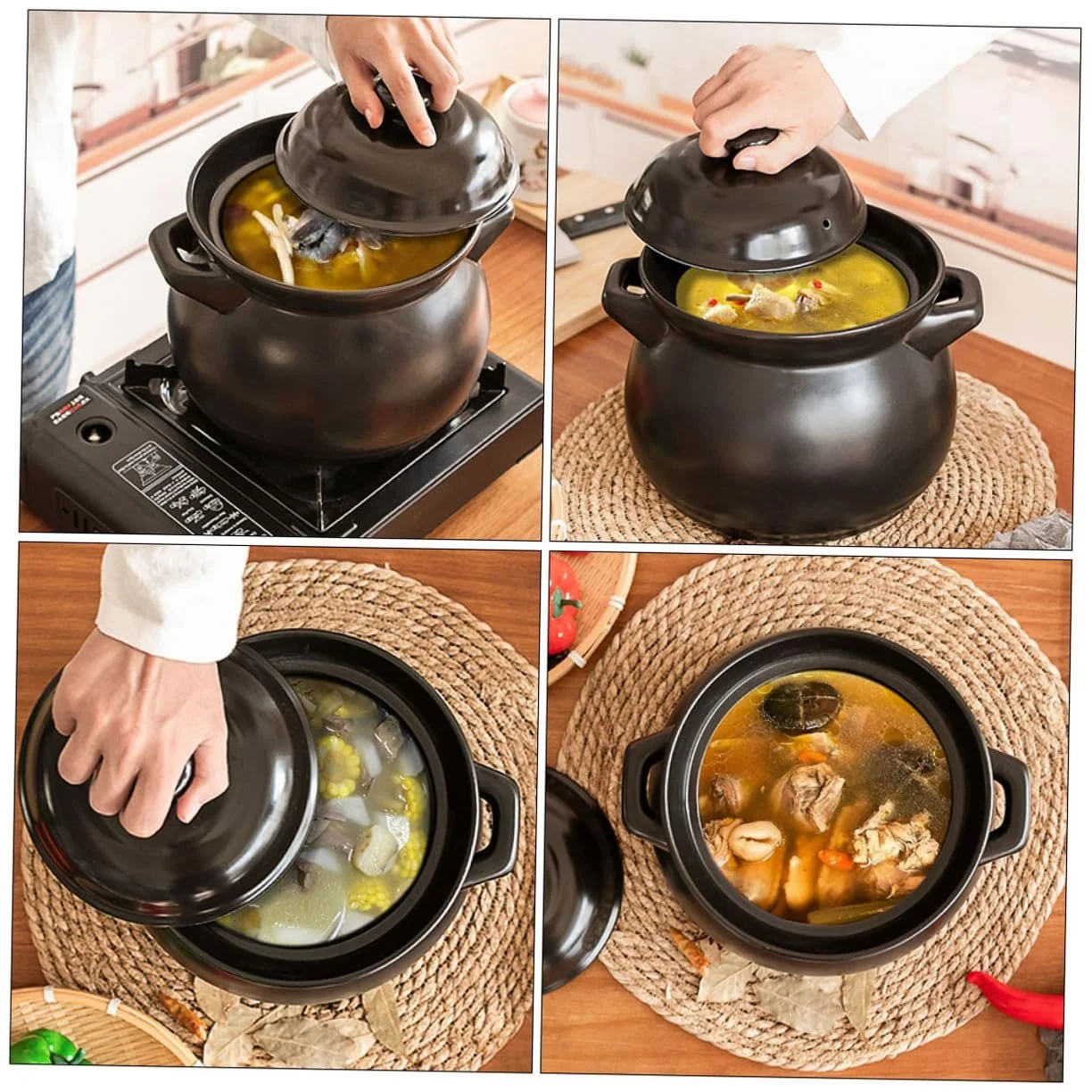 Горщик керамічний TOYANDONA Чорний термостійкий, фото №9 Горщик керамічний TOYANDONA Чорний термостійкий, фото №9