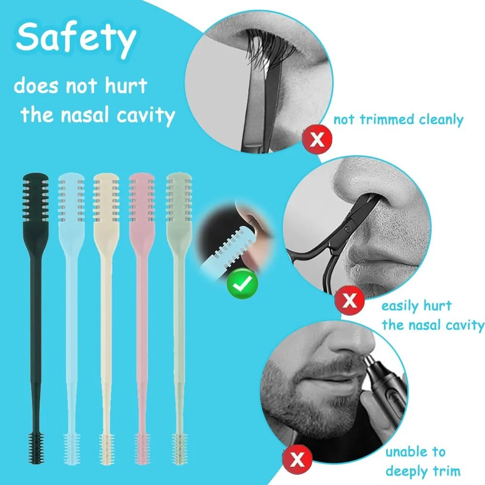 Тример для носа CHmiss 360° Роторний Набір з 5 2-в-1 Ручний Без електрики для жінок та чоловіків з коробкою для зберігання, фото №4