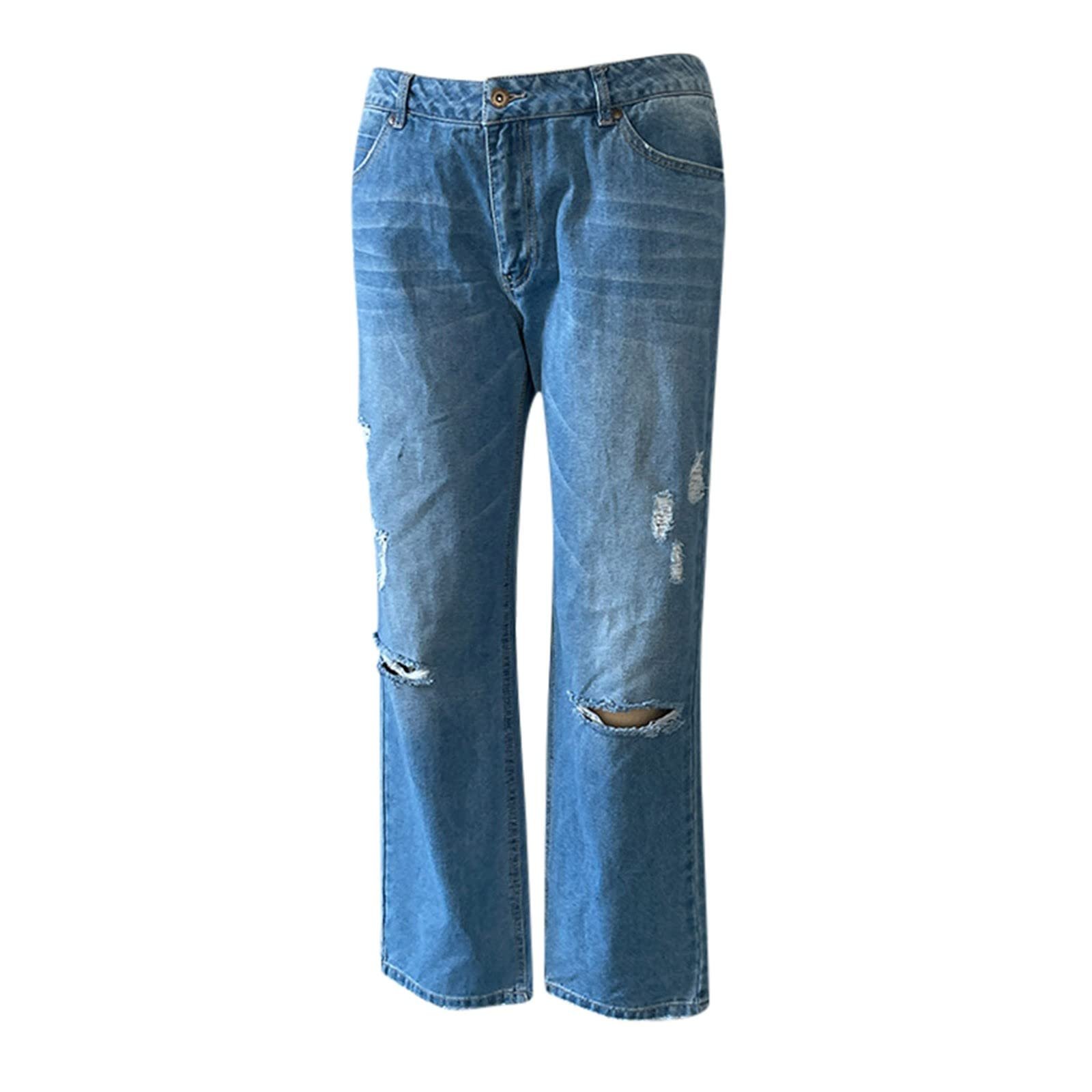 Жіночі джинси кльош Generisch, широкі штанини, великі розміри, повсякденні, фото №7 Жіночі джинси кльош Generisch, широкі штанини, великі розміри, повсякденні, фото №7