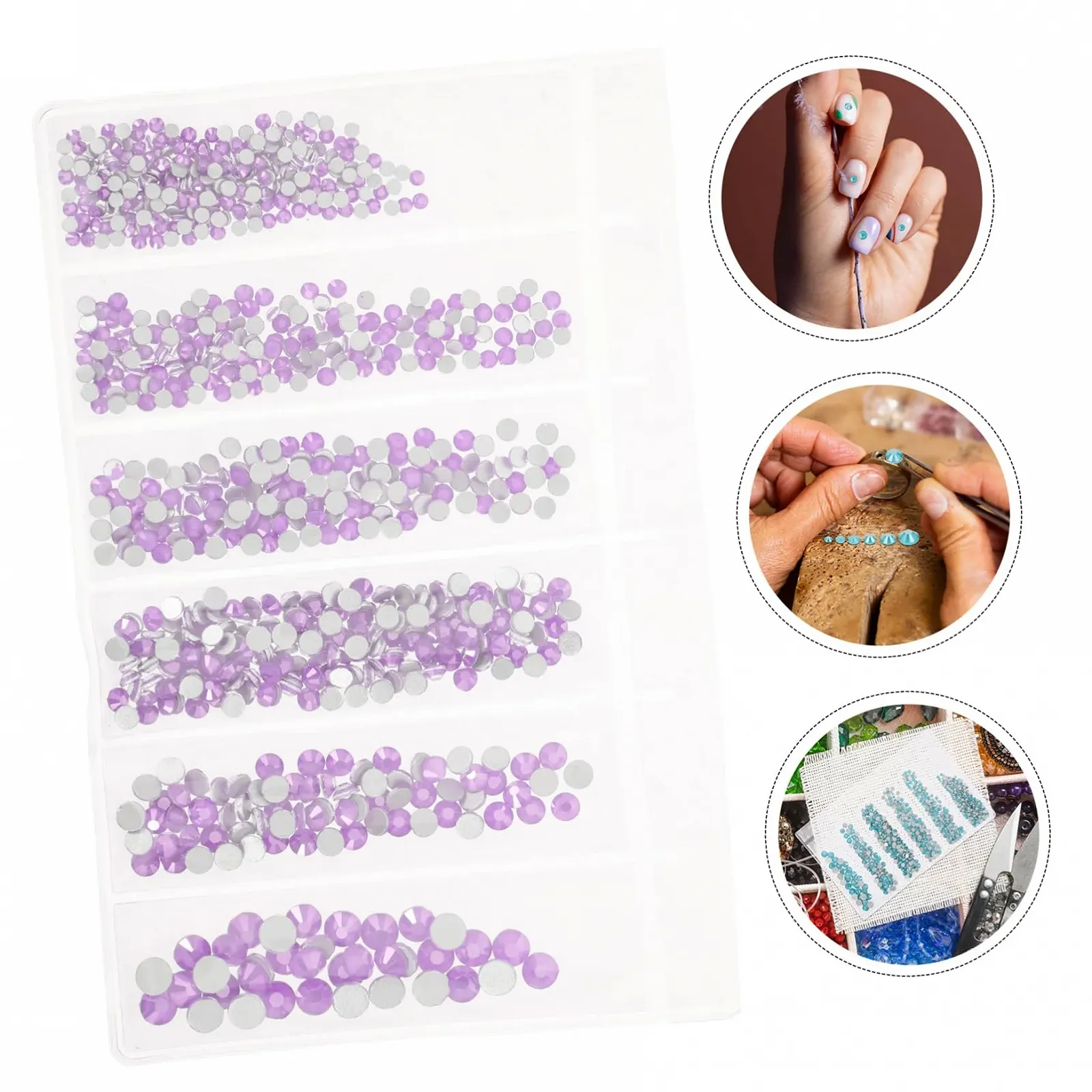 Стразы AB Crystal Beavorty 820 штук, фиолетовое стекло, фото №3