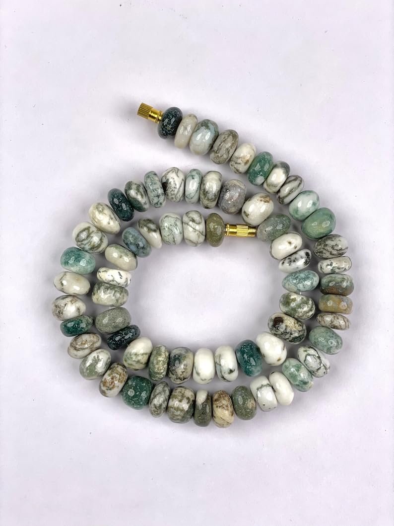 Бусины Агат Дерево Натуральный рондель гладкий 11 мм, нить 45.72 см бусины из драгоценных камней для ожерелья браслета, фото №5