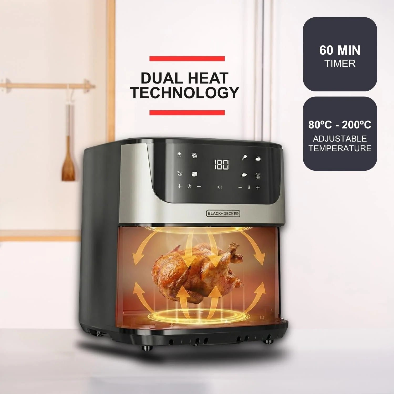 Мультипіч Black+Decker BXAF8000E 8 л 2000 Вт, фото №3 Мультипіч Black+Decker BXAF8000E 8 л 2000 Вт, фото №3