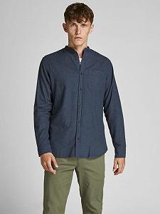 Рубашка Jack&Jones JJEBAND HEATHER L/S STS 12189769, SLIM FIT, тёмно-синий, XL synthetic.ua - Фото 1
