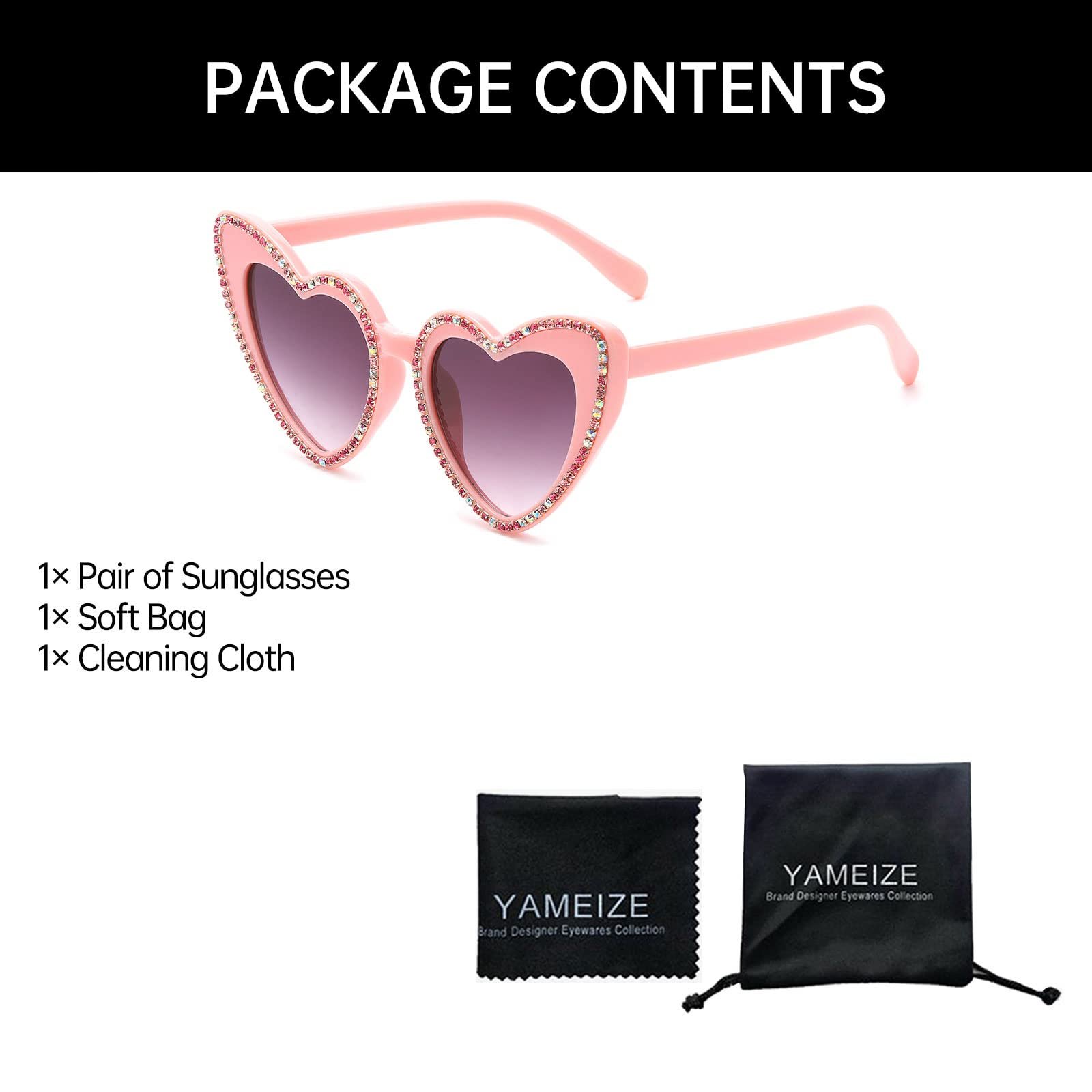 Сонцезахисні окуляри YAMEIZE Серце з камінням, фото №5