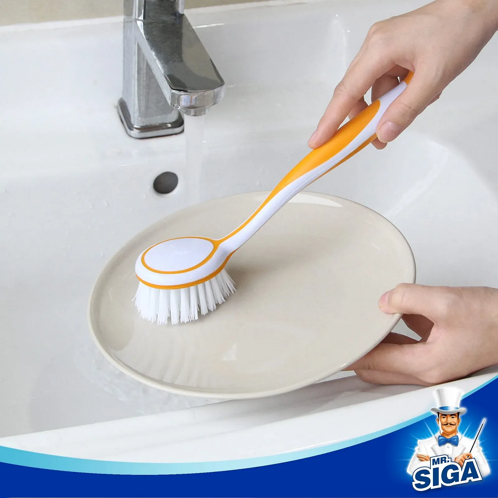 Щітка для миття посуду MR.SIGA кругла 5.5 x 25 см 3 шт., фото №5