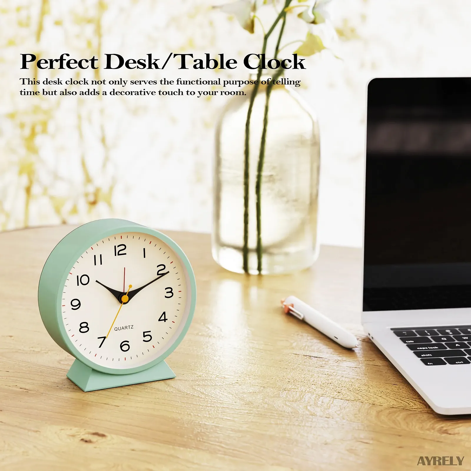 Аналоговый будильник AYRELY®, 4,5 дюйма, маленький ретро настольный часок с питанием от батареек, тихий металлический настольный часок с подсветкой для гостиной, спальни, прикроватной тумбочки, полки (зеленый), фото №3 Аналоговый будильник AYRELY®, 4,5 дюйма, маленький ретро настольный часок с питанием от батареек, тихий металлический настольный часок с подсветкой для гостиной, спальни, прикроватной тумбочки, полки (зеленый), фото №3