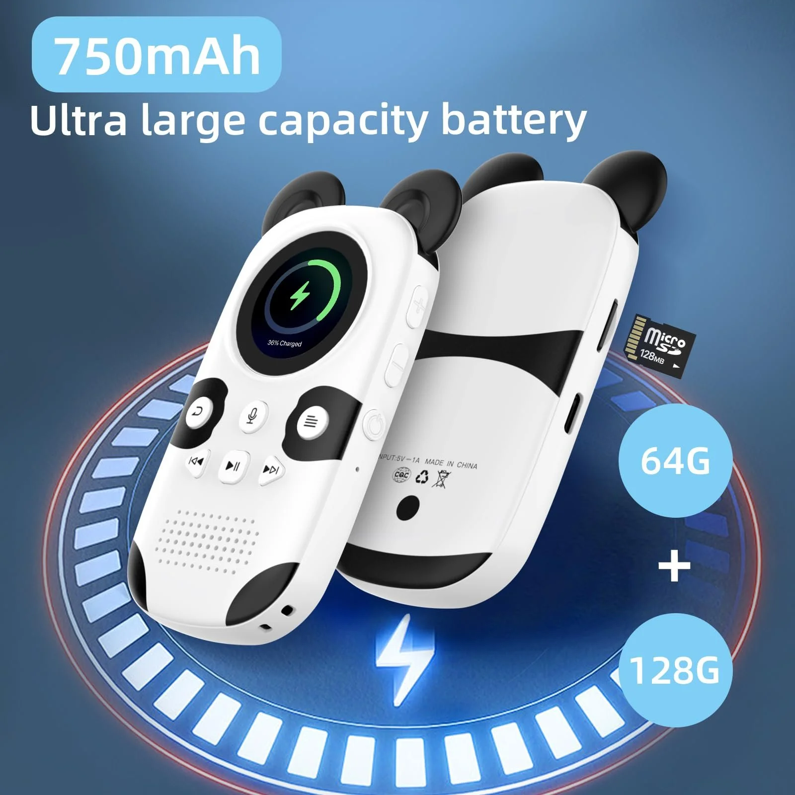 MP3-плеер MUZXQII Panda 64 ГБ, Bluetooth 5.3, белый, фото №4