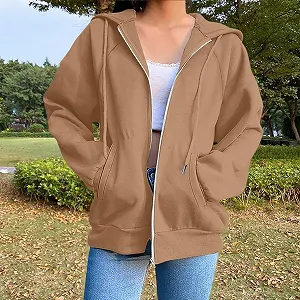 Женская Толстовка CCOOfhhc на молнии, Куртка, Свободный свитшот с капюшоном, Пуловер, Спортивная куртка с капюшоном, Осенняя Толстовка, Длинная Уличная одежда synthetic.ua - Фото 1