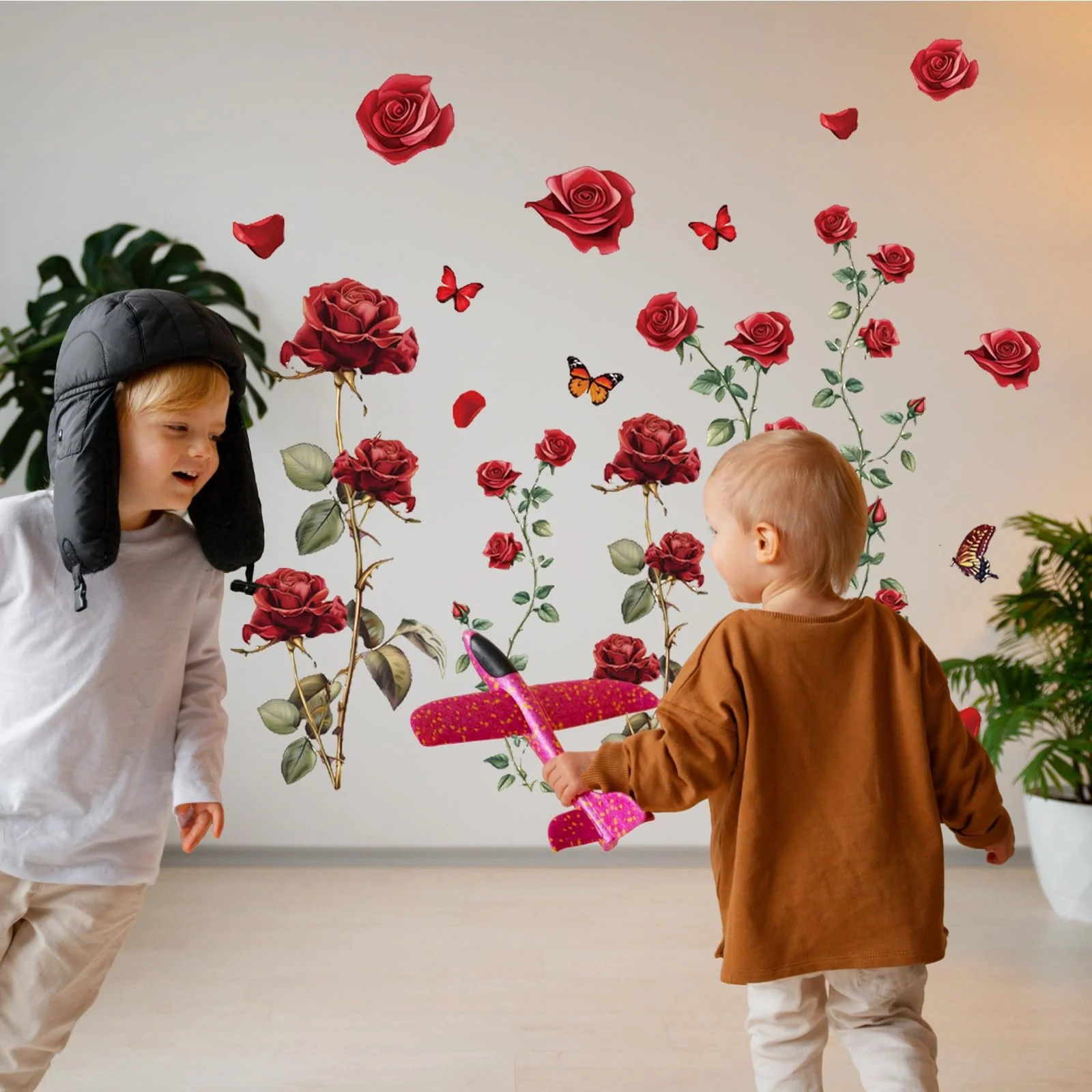 Наклейки на стіну Red Rose Квіти та метелики Вінілові 67 x 67 см, фото №7