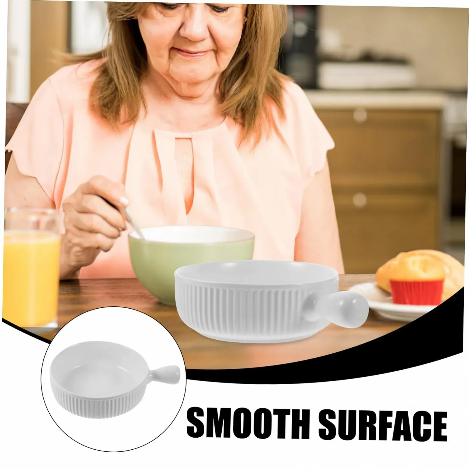 Миска для запікання GALPADA Керамічна Мікрохвильова піч Духовка Нековзне дно Штабельована, фото №7