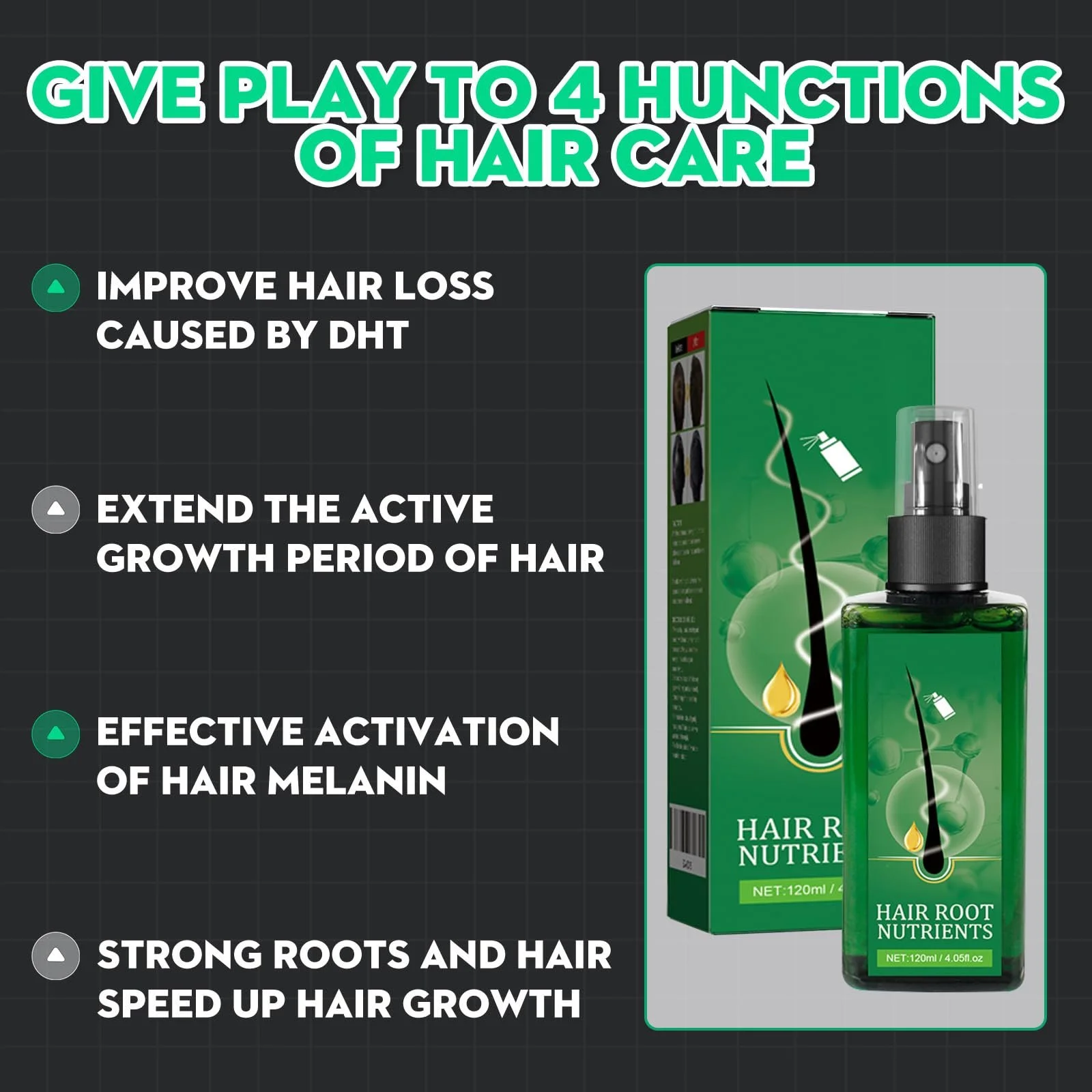 Сироватка для росту волосся для чоловіків, набір з 2 шт. Ефективно зменшує випадіння волосся, фото №3