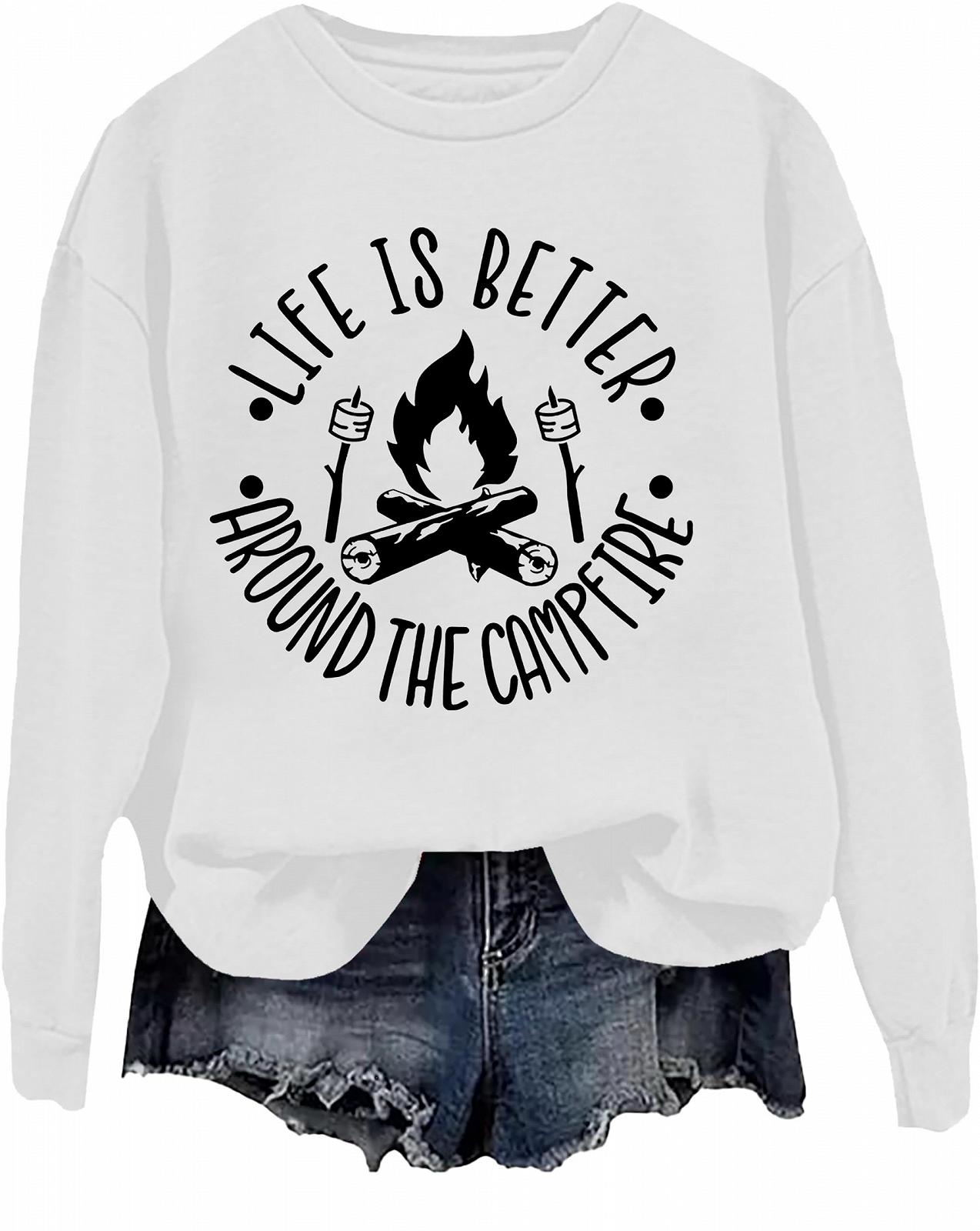 Свитшот Life Is Better Around The Campfire Camping Nature Lovers Унисекс, фото №1